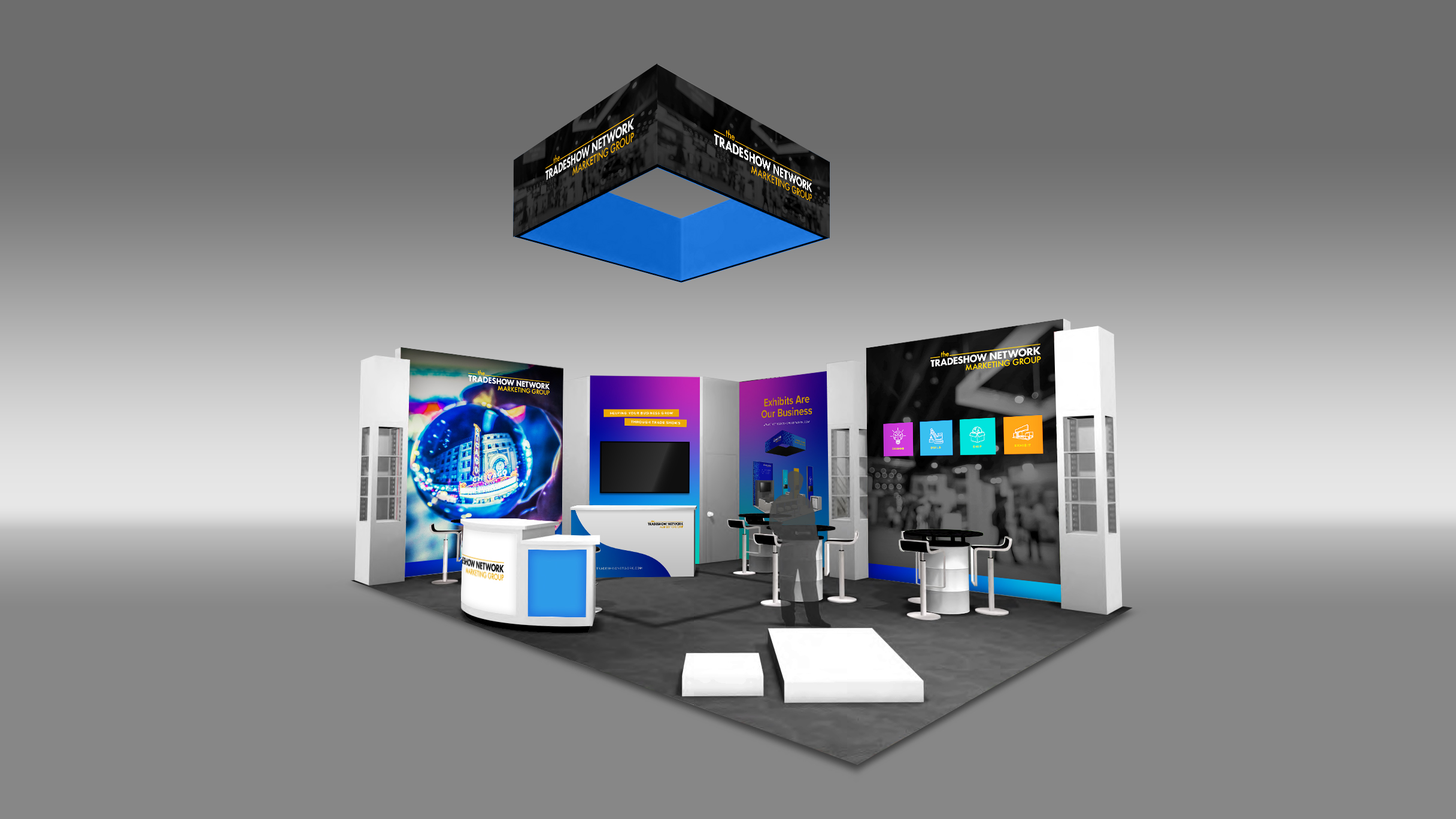 20x30 Corner Exhibit Rental Booth 20x30 Exhibit